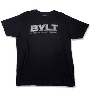 Bylt T Shirt Mens 2XL Black Logo Spellout Crewneck Shor Sleeve Athletic‎ Graphic